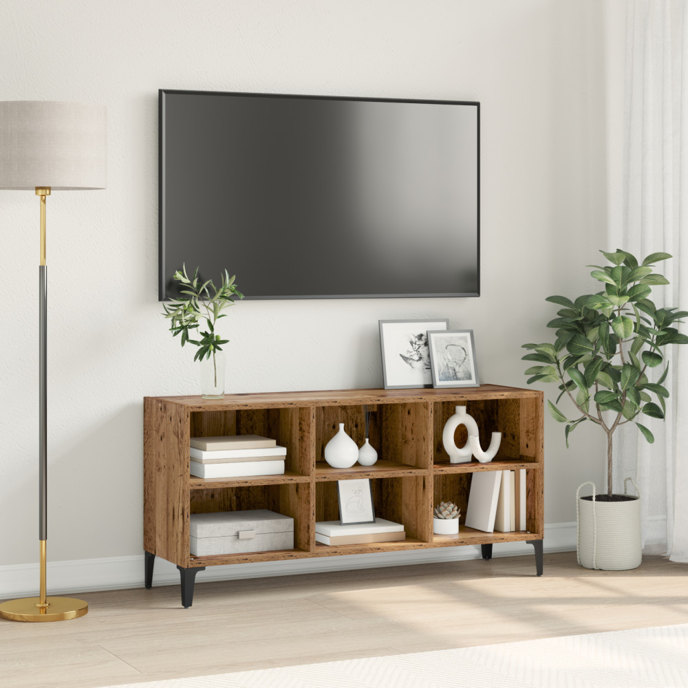 Produktbild för TV-bänkset Väggmonterad Brun 103,5 x 30 x 50 cm Konstruerat trä