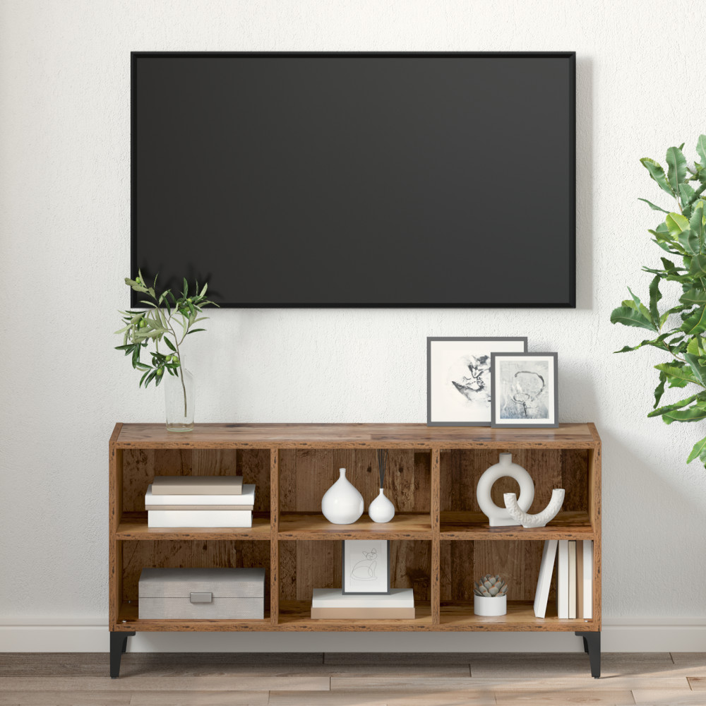 Produktbild för TV-bänkset Väggmonterad Brun 103,5 x 30 x 50 cm Konstruerat trä