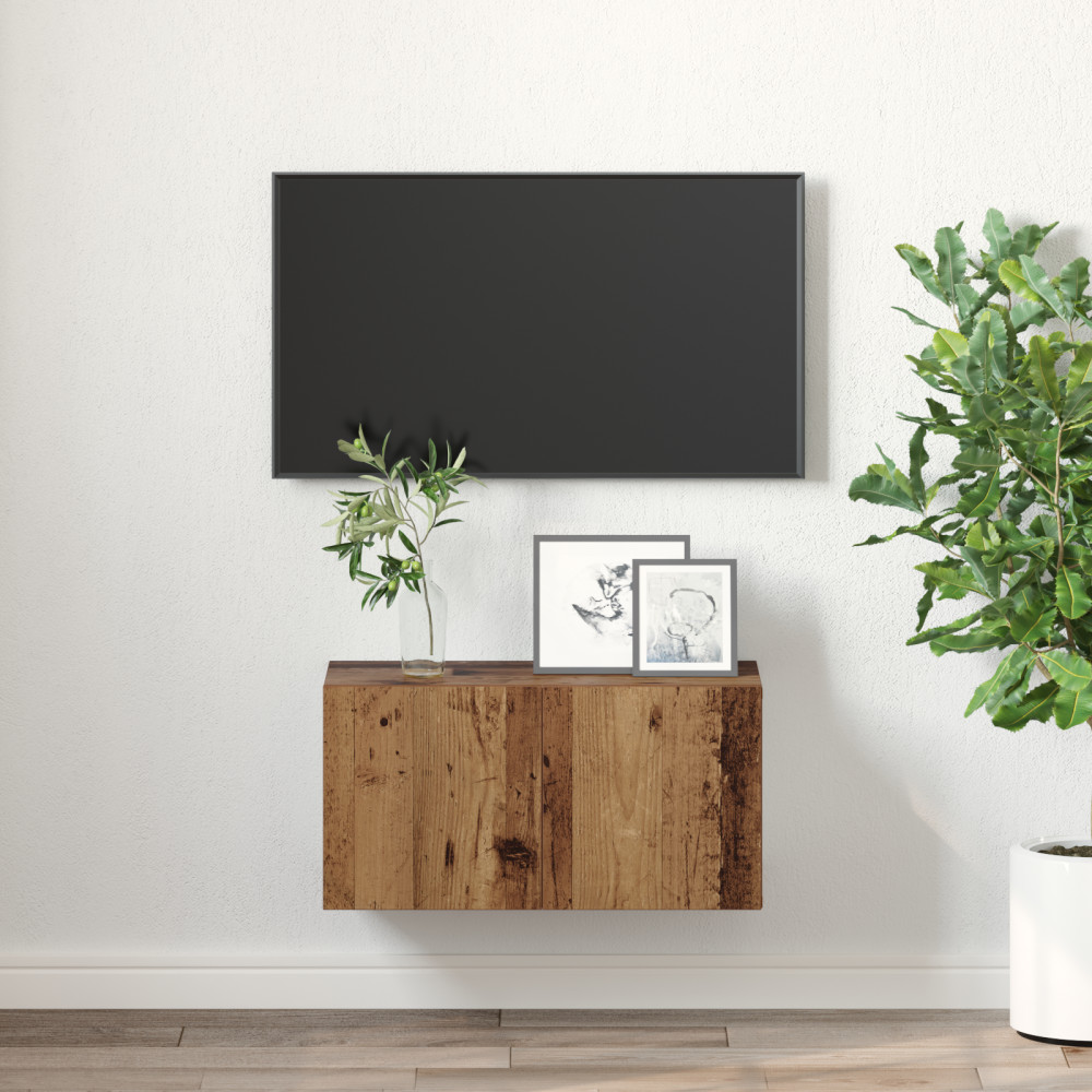 Produktbild för TV-bänkset Väggmonterad Brun 60 x 30 x 30 cm Konstruerat trä