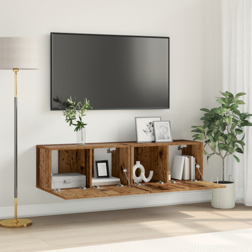 vidaXL TV-bänkset Väggmonterad 2 pcs Flerfärgsdesign 60 x 30 x 30 cm