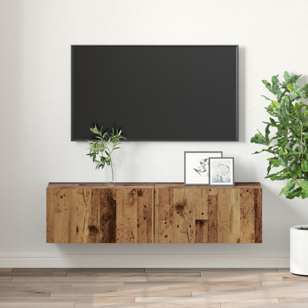 Produktbild för TV-bänkset Väggmonterad 2 pcs Flerfärgsdesign 60 x 30 x 30 cm