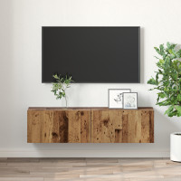 Produktbild för TV-bänkset Väggmonterad 2 pcs Flerfärgsdesign 60 x 30 x 30 cm