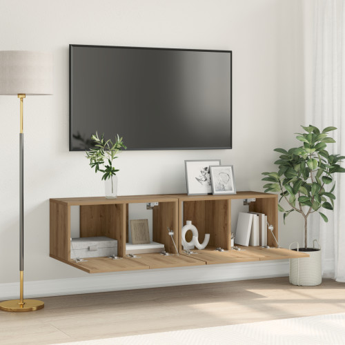 vidaXL TV-bänkset 2 pcs Brun Konstruerat trä