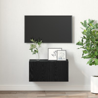 Produktbild för TV-bänkset Väggmonterad Svart 60 x 30 x 30 cm Konstruerat trä