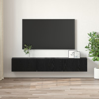 Produktbild för TV-bänkset 3 pcs Svart 60 x 30 x 30 cm Konstruerat trä
