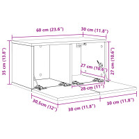 Produktbild för TV-bänkset 3 pcs Svart 60 x 30 x 30 cm Konstruerat trä