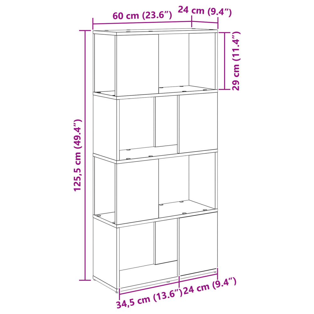 Produktbild för TV-bänkset 60 x 24 x 125,5 cm Brun Konstruerat trä