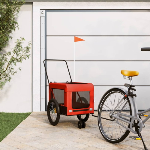 vidaXL Cykelvagn för djur orange och svart oxfordtyg och järn