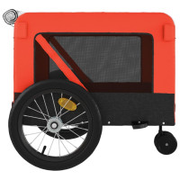 Produktbild för Cykelvagn för djur orange och svart oxfordtyg och järn