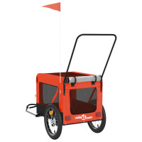 Produktbild för Cykelvagn för djur orange och svart oxfordtyg och järn