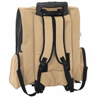Produktbild för Husdjursvagn 3-i-1 sandfärgad 48x32x(57-106) cm oxfordtyg