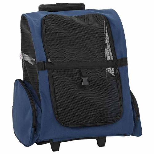 vidaXL Husdjursvagn 3-i-1-design blå 48x32x(57-106) cm oxfordtyg