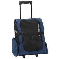 Produktbild för Husdjursvagn 3-i-1-design blå 48x32x(57-106) cm oxfordtyg