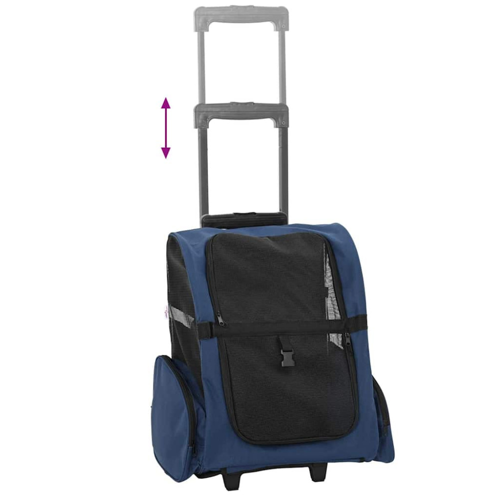 Produktbild för Husdjursvagn 3-i-1-design blå 48x32x(57-106) cm oxfordtyg