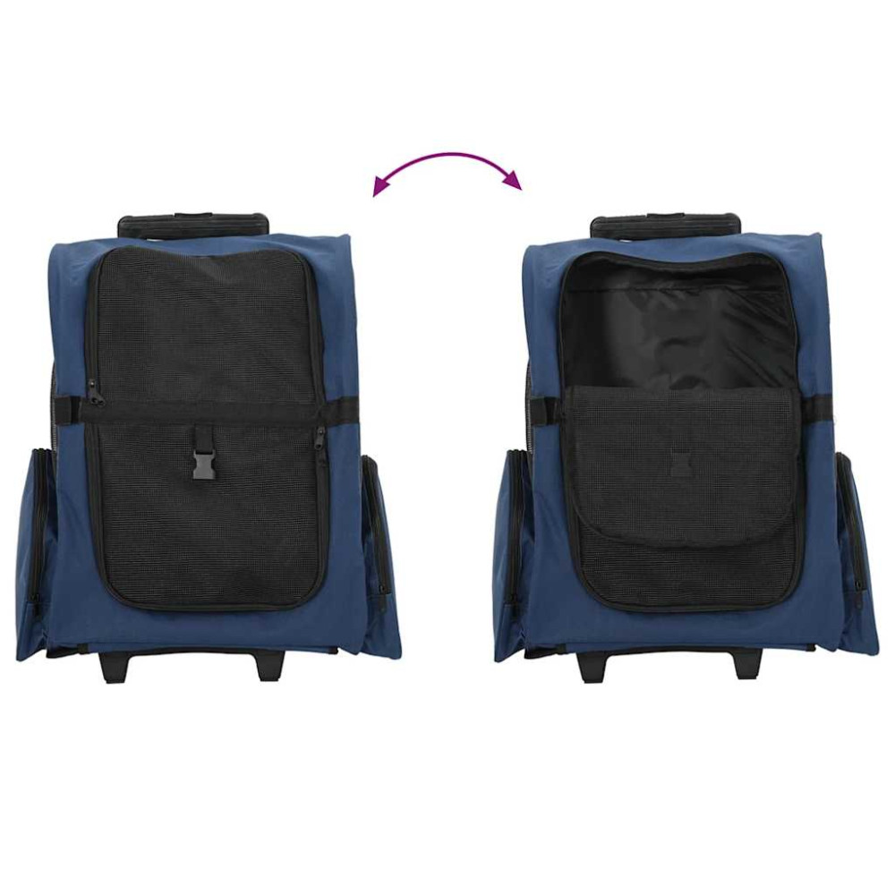 Produktbild för Husdjursvagn 3-i-1-design blå 48x32x(57-106) cm oxfordtyg