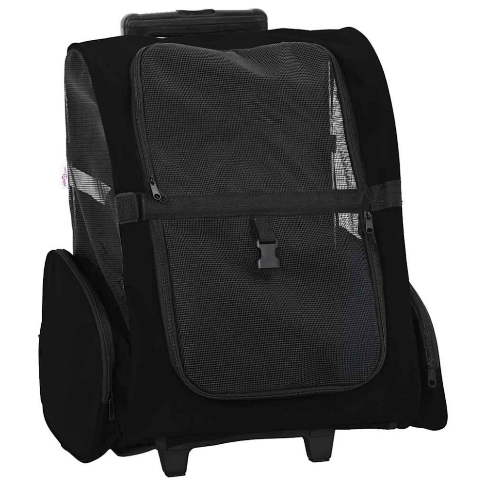 Produktbild för Husdjursvagn 3-i-1-design svart 48x32x(57-106) cm oxfordtyg