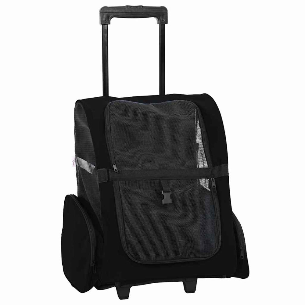 Produktbild för Husdjursvagn 3-i-1-design svart 48x32x(57-106) cm oxfordtyg