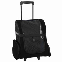 Produktbild för Husdjursvagn 3-i-1-design svart 48x32x(57-106) cm oxfordtyg