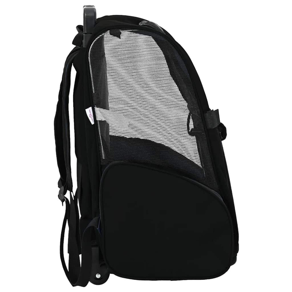 Produktbild för Husdjursvagn 3-i-1-design svart 48x32x(57-106) cm oxfordtyg