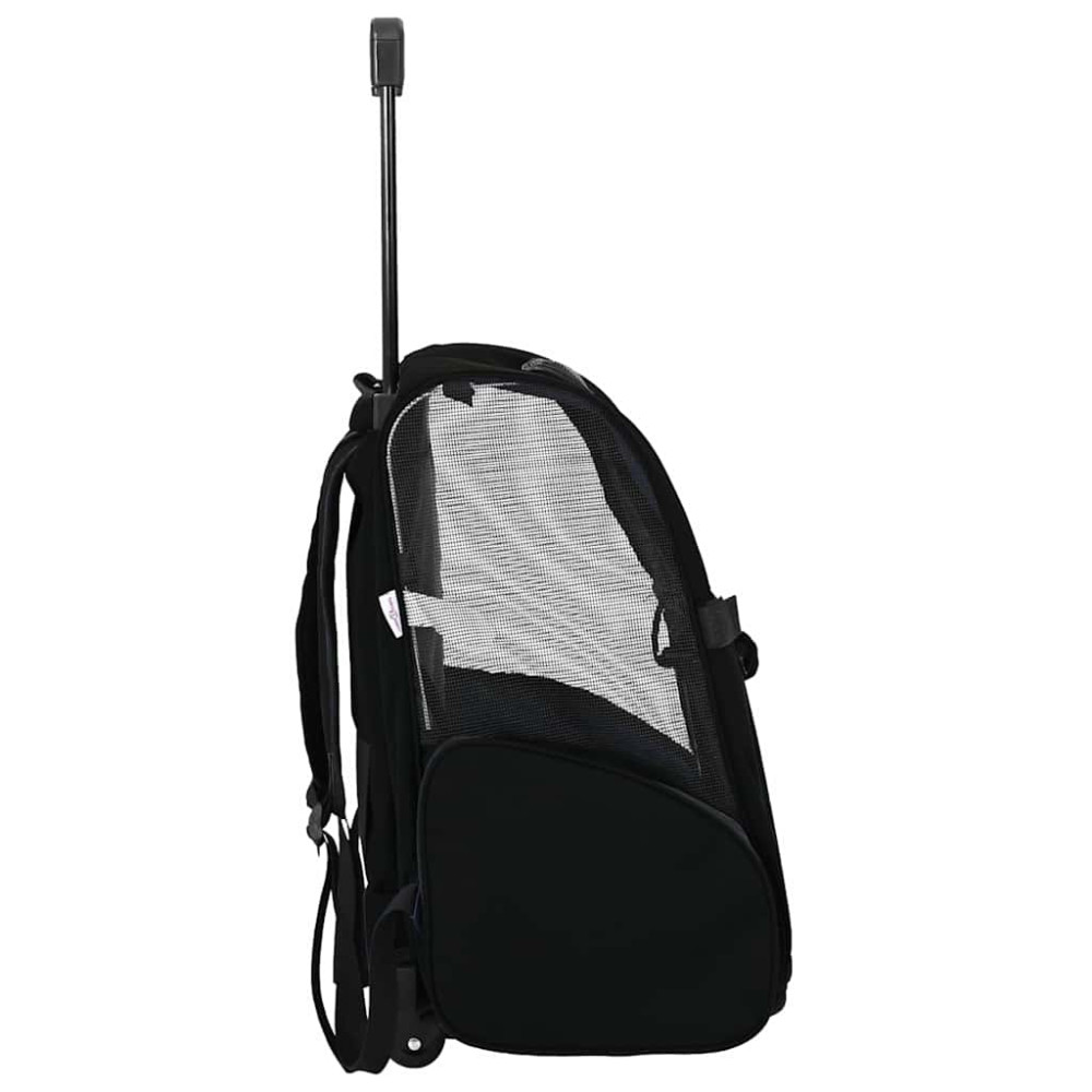 Produktbild för Husdjursvagn 3-i-1-design svart 48x32x(57-106) cm oxfordtyg