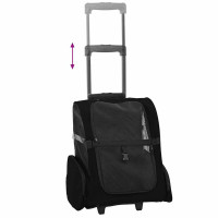 Produktbild för Husdjursvagn 3-i-1-design svart 48x32x(57-106) cm oxfordtyg