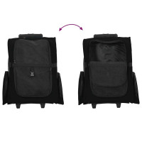 Produktbild för Husdjursvagn 3-i-1-design svart 48x32x(57-106) cm oxfordtyg