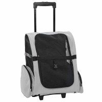 Produktbild för Husdjursvagn 3-i-1-design grå 48x32x(57-106) cm oxfordtyg