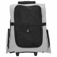 Produktbild för Husdjursvagn 3-i-1-design grå 48x32x(57-106) cm oxfordtyg