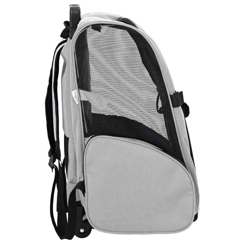 Produktbild för Husdjursvagn 3-i-1-design grå 48x32x(57-106) cm oxfordtyg
