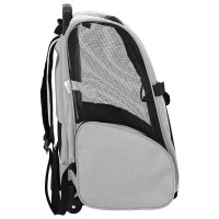 Produktbild för Husdjursvagn 3-i-1-design grå 48x32x(57-106) cm oxfordtyg