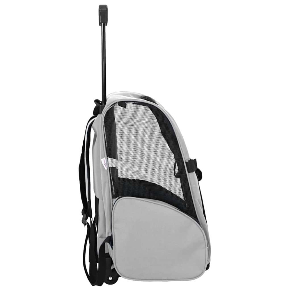 Produktbild för Husdjursvagn 3-i-1-design grå 48x32x(57-106) cm oxfordtyg