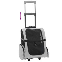 Produktbild för Husdjursvagn 3-i-1-design grå 48x32x(57-106) cm oxfordtyg