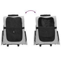 Produktbild för Husdjursvagn 3-i-1-design grå 48x32x(57-106) cm oxfordtyg