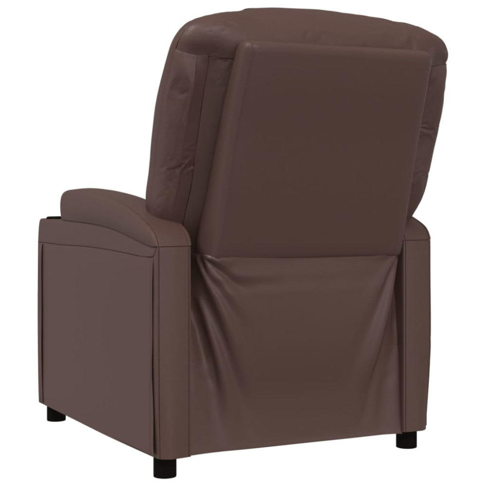 Produktbild för Reclinerfåtölj brun konstläder
