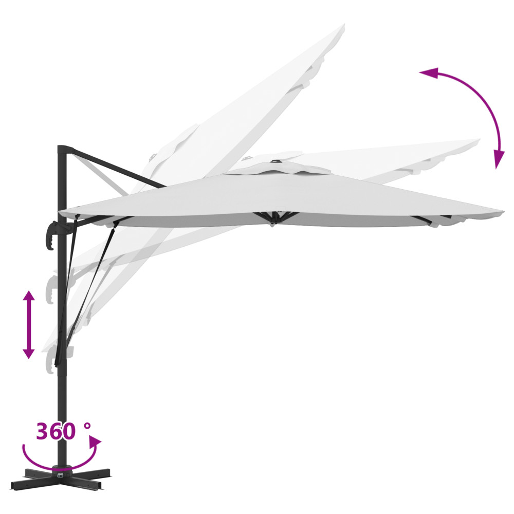 Produktbild för Roma Parasol Beige 286 x 284 x 265 cm Aluminium och Polyester