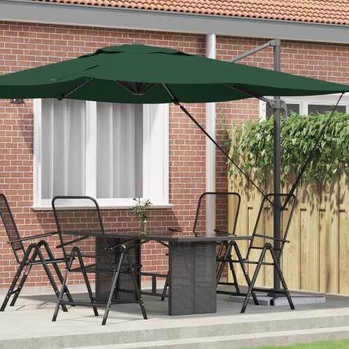 vidaXL Roma Parasol Grön 286 x 284 x 265 cm Aluminium och Polyester