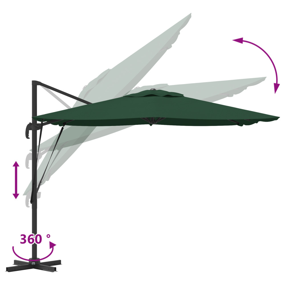 Produktbild för Roma Parasol Grön 286 x 284 x 265 cm Aluminium och Polyester