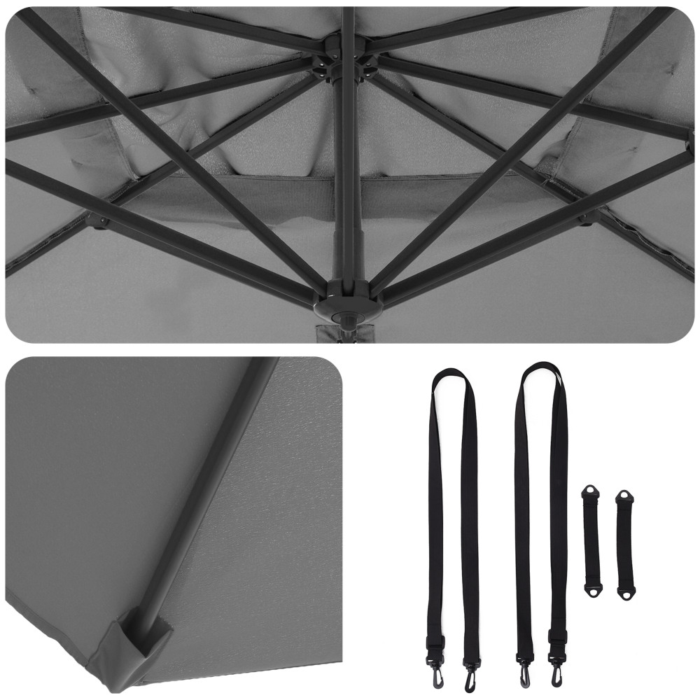 Produktbild för Roma Parasol Antracit 286 x 284 x 265 cm
