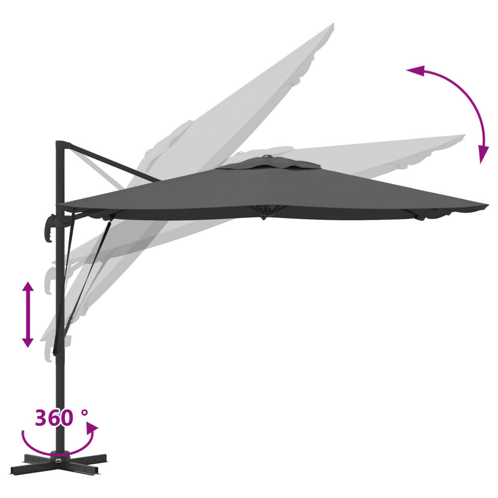 Produktbild för Roma Parasol Antracit 286 x 284 x 265 cm