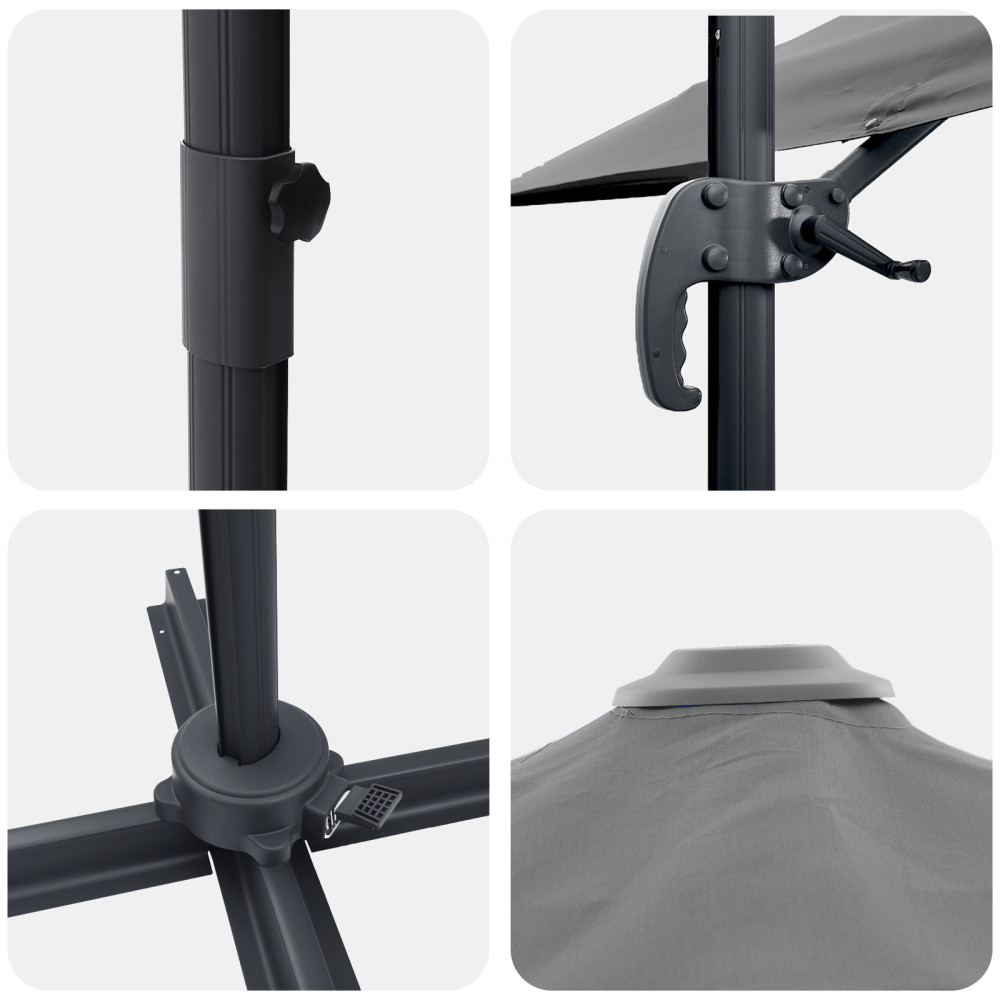 Produktbild för Roma Parasol Antracit 286 x 284 x 265 cm