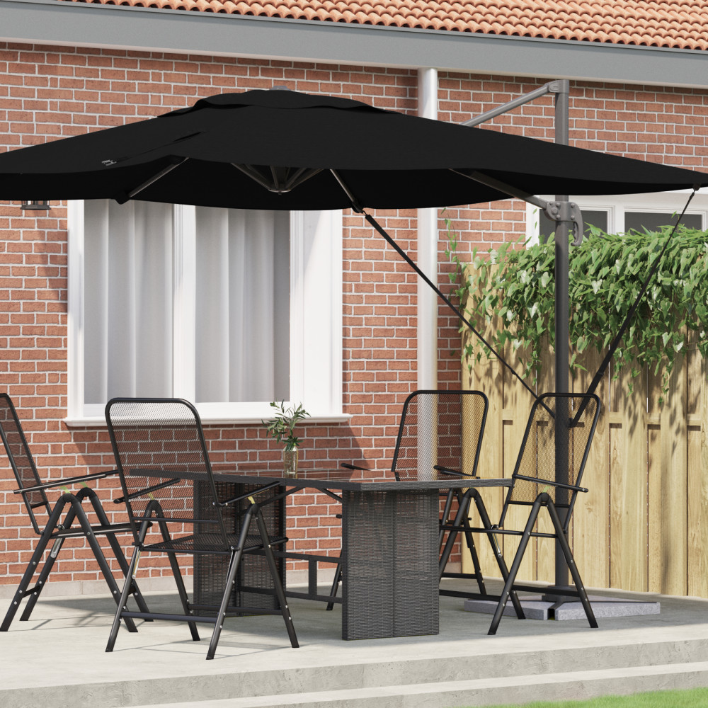 Produktbild för Roma Parasol Svart 286 x 284 x 265 cm Aluminium och Polyester