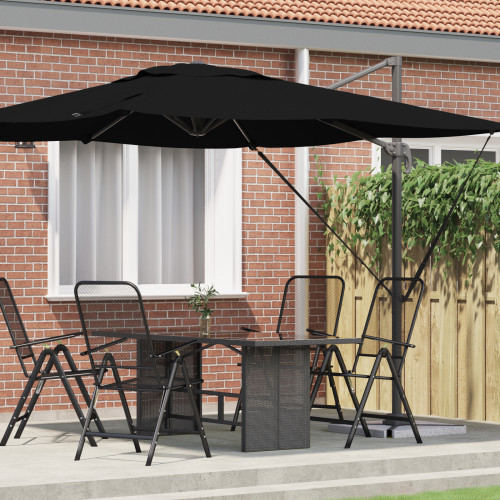 vidaXL Roma Parasol Svart 286 x 284 x 265 cm Aluminium och Polyester