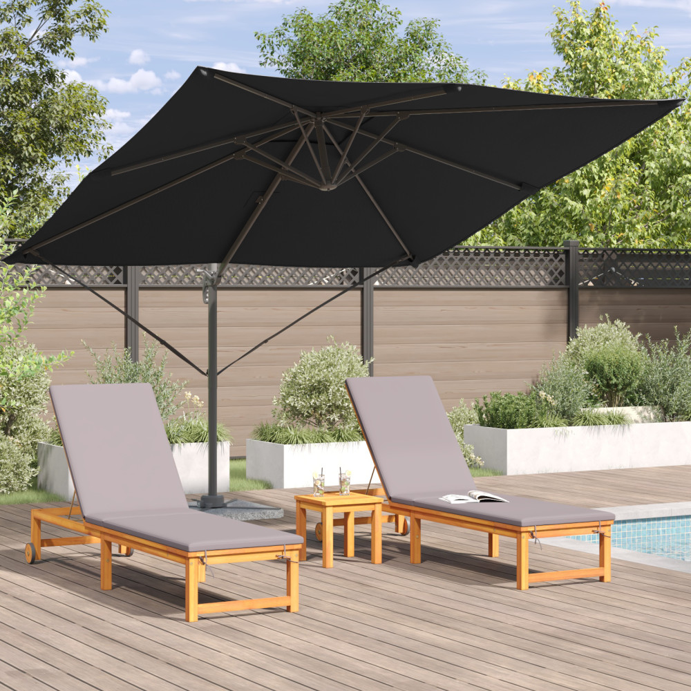 Produktbild för Roma Parasol Svart 286 x 284 x 265 cm Aluminium och Polyester
