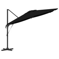 Produktbild för Roma Parasol Svart 286 x 284 x 265 cm Aluminium och Polyester