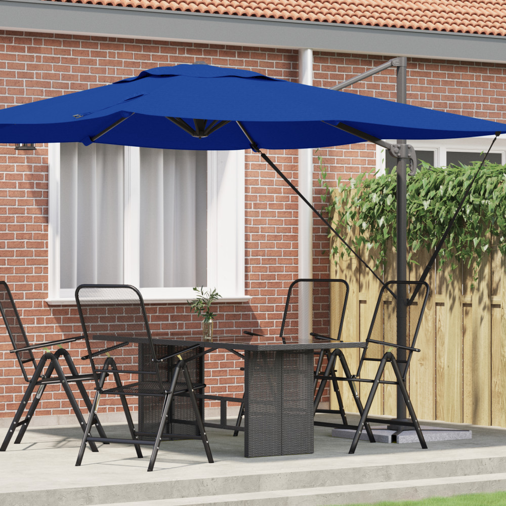Produktbild för Roma Parasol Blå 286 x 284 x 265 cm Aluminium och Polyester