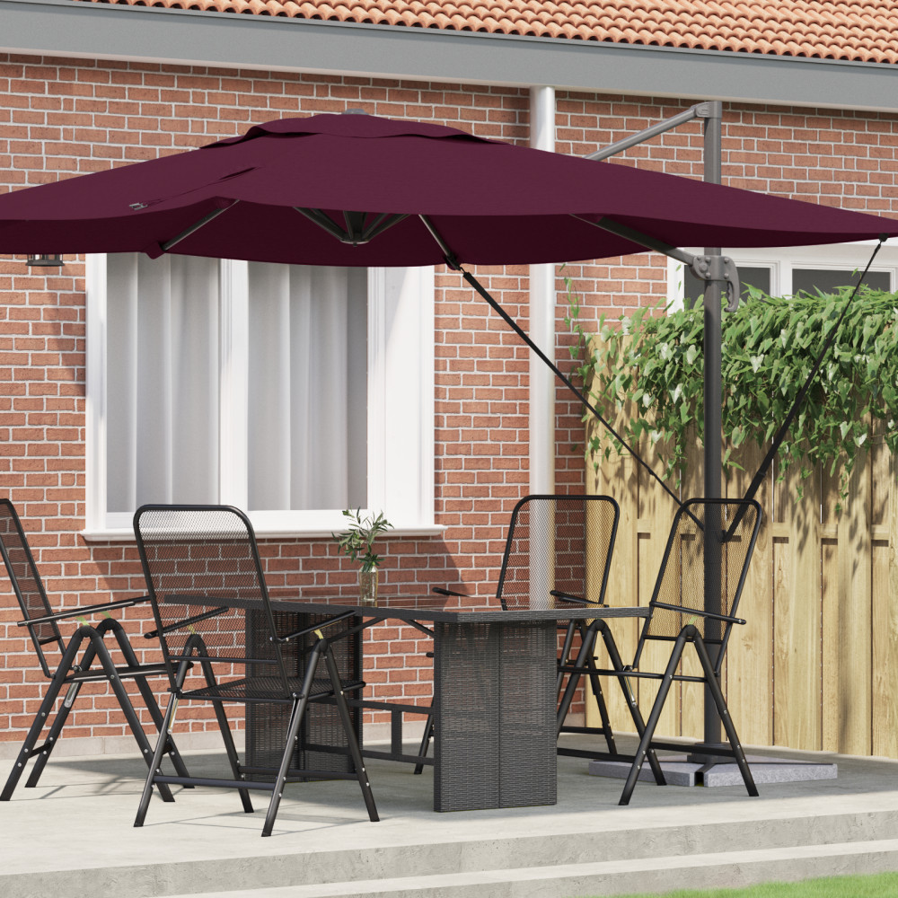 Produktbild för Roma Parasol Röd 286 x 284 x 265 cm Aluminium och Polyester