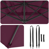 Produktbild för Roma Parasol Röd 286 x 284 x 265 cm Aluminium och Polyester