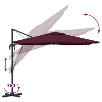 Produktbild för Roma Parasol Röd 286 x 284 x 265 cm Aluminium och Polyester