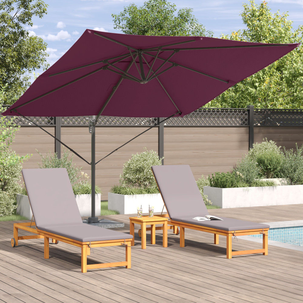 Produktbild för Roma Parasol Röd 286 x 284 x 265 cm Aluminium och Polyester