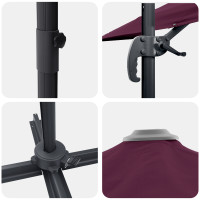 Produktbild för Roma Parasol Röd 286 x 284 x 265 cm Aluminium och Polyester